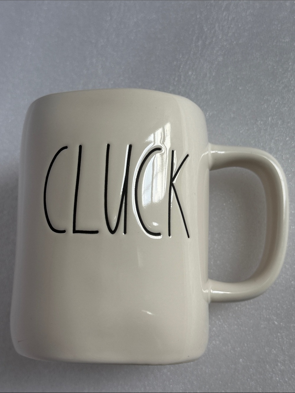 Rae Dunn CLUCK Coffee Mug White Ceramic Cup Farmhouse Decor Artisan Collection - Picture 9 of 9